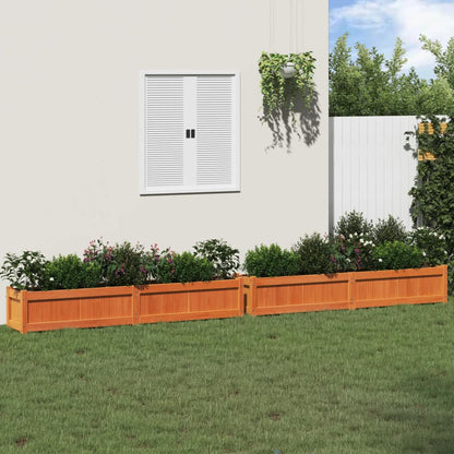 Fioriere da Giardino 2pz Marrone Cera Legno Massello di Pino | homemem39