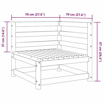 Divano Angolare Giardino Marrone Cera 70x70x67cm Massello Pino