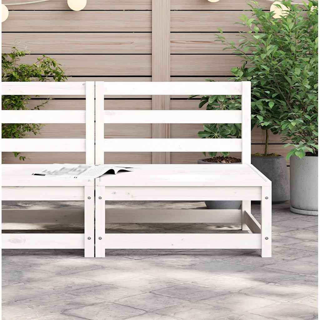 Divano Giardino Senza Braccioli Bianco 70x70x67cm Massello Pino - homemem39