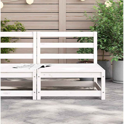 Divano Giardino Senza Braccioli Bianco 70x70x67cm Massello Pino - homemem39