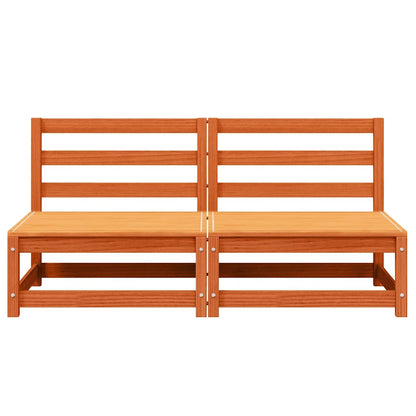 Divani Senza Braccioli Giardino 2pz Marrone Cera 70x70x67 Pino - homemem39