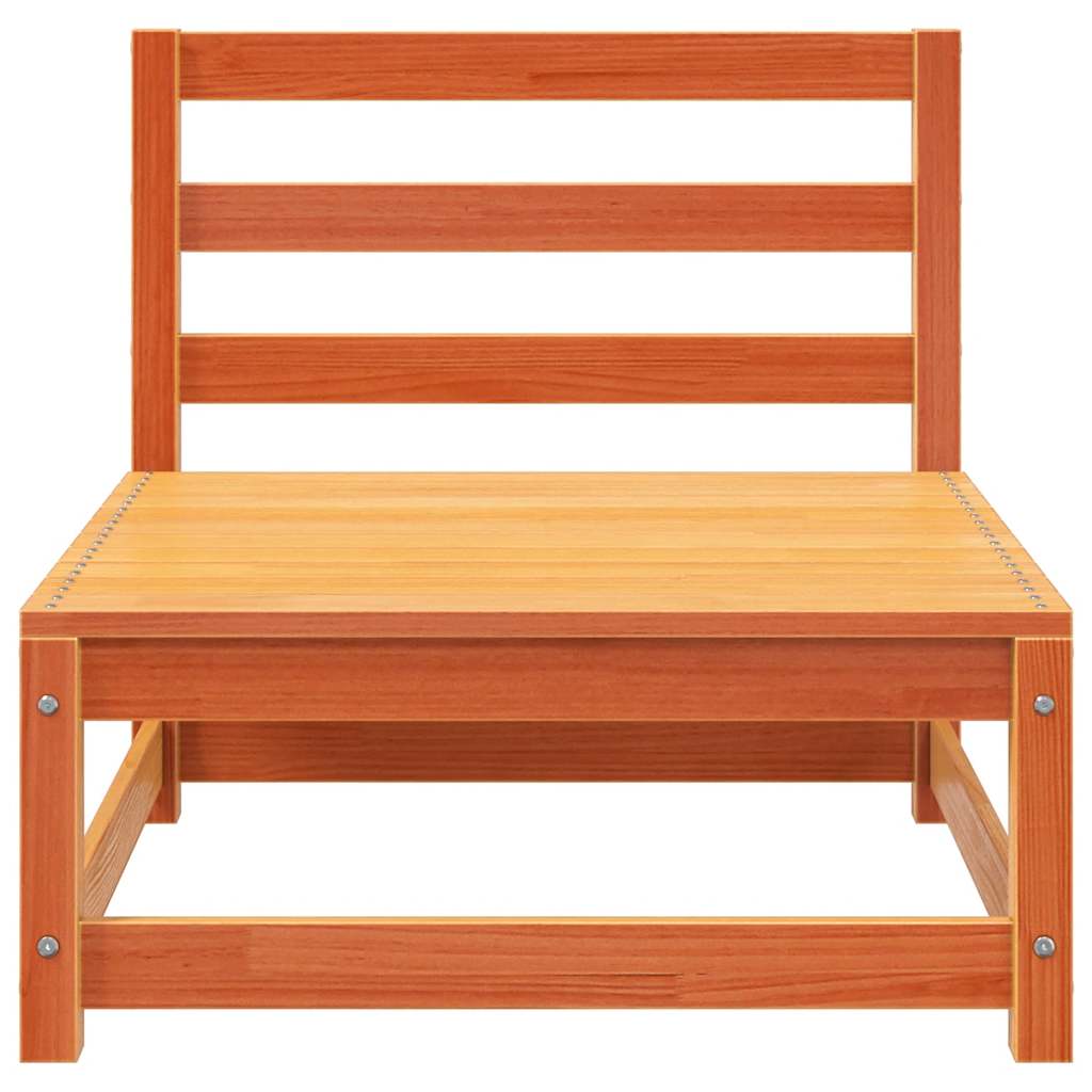 Divani Senza Braccioli Giardino 2pz Marrone Cera 70x70x67 Pino - homemem39