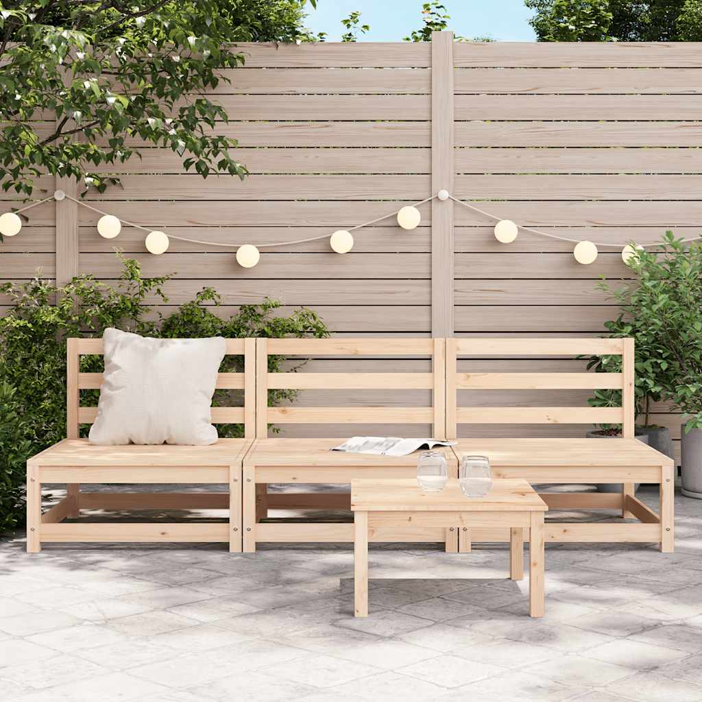 Divani da Giardino Senza Braccioli 3pz 70x70x67cm Massello Pino - homemem39