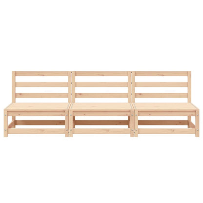 Divani da Giardino Senza Braccioli 3pz 70x70x67cm Massello Pino - homemem39