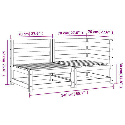 Divano da Giardino a 2 Posti in Legno Massello di Pino