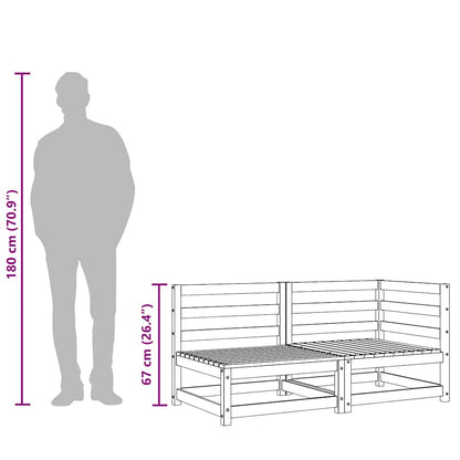 Divano da Giardino a 2 Posti in Legno Massello di Pino