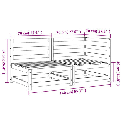 Divano da Giardino a 2 Sedute in Legno Impregnato di Pino - homemem39