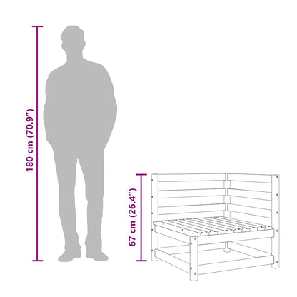 Divano da Giardino a 3 Posti Marrone Cera Legno Massello Pino - homemem39