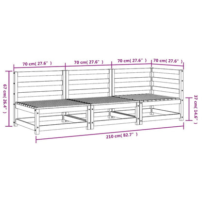 Divano da Giardino a 3 Sedute in Legno Impregnato di Pino - homemem39