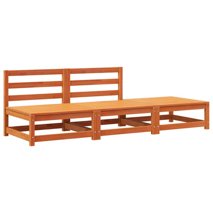 Divano Senza Braccioli Giardino Poggiapiedi Marrone Cera Pino - homemem39