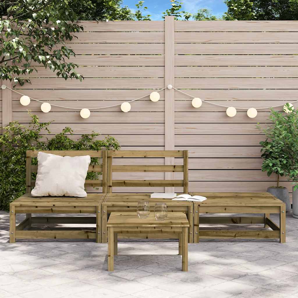 Divano Giardino Senza Braccioli con Poggiapiedi Pino Impregnato | homemem39