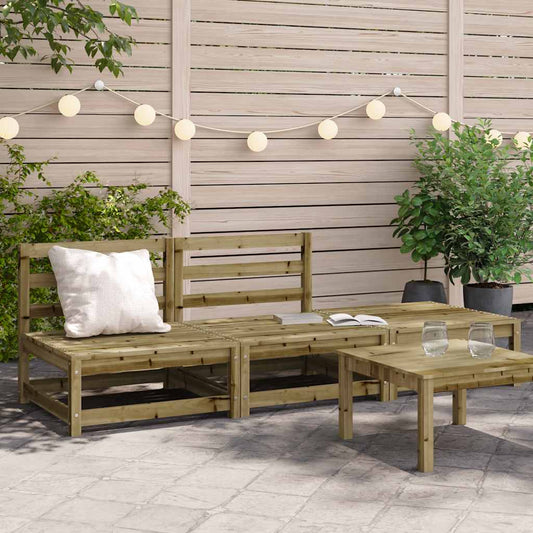 Divano Giardino Senza Braccioli con Poggiapiedi Pino Impregnato | homemem39