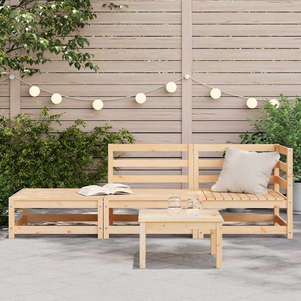 Divano da Giardino con Poggiapiedi 2 Posti Legno Massello Pino | homemem39