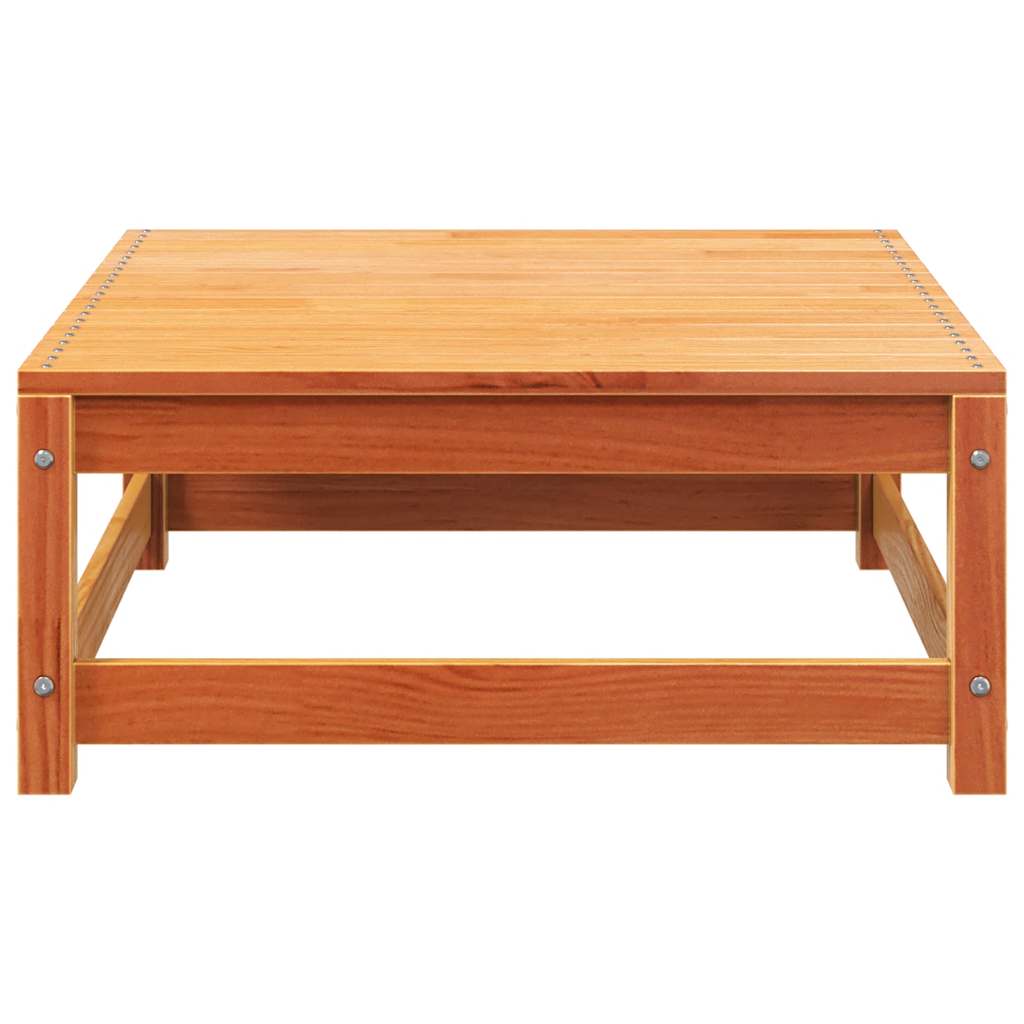 Divano Giardino con Poggiapiedi 2 Posti Marrone Cera Legno Pino - homemem39