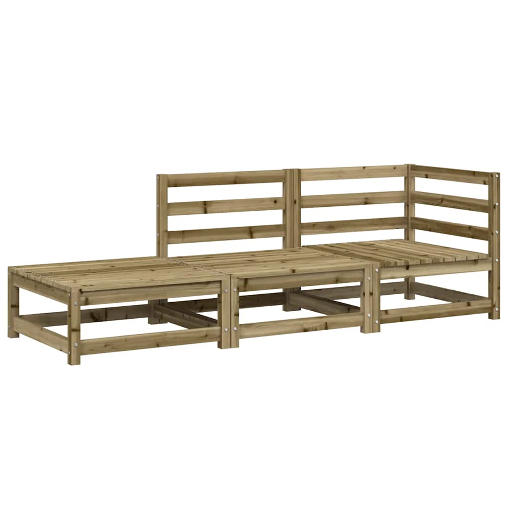 Divano Giardino con Poggiapiedi 2 Sedute Legno Impregnato Pino | homemem39
