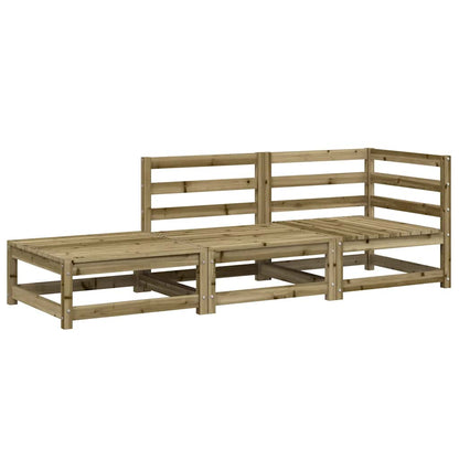Divano Giardino con Poggiapiedi 2 Sedute Legno Impregnato Pino | homemem39