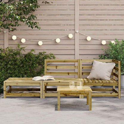 Divano Giardino con Poggiapiedi 2 Sedute Legno Impregnato Pino | homemem39