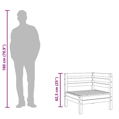 Divano Angolare da Giardino in Legno Massello di Pino - homemem39