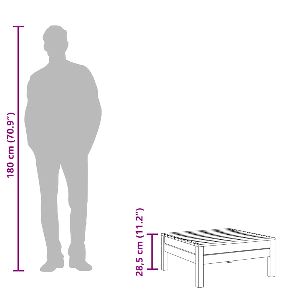 Poggiapiedi da Giardino Marrone Cera in Legno Massello di Pino