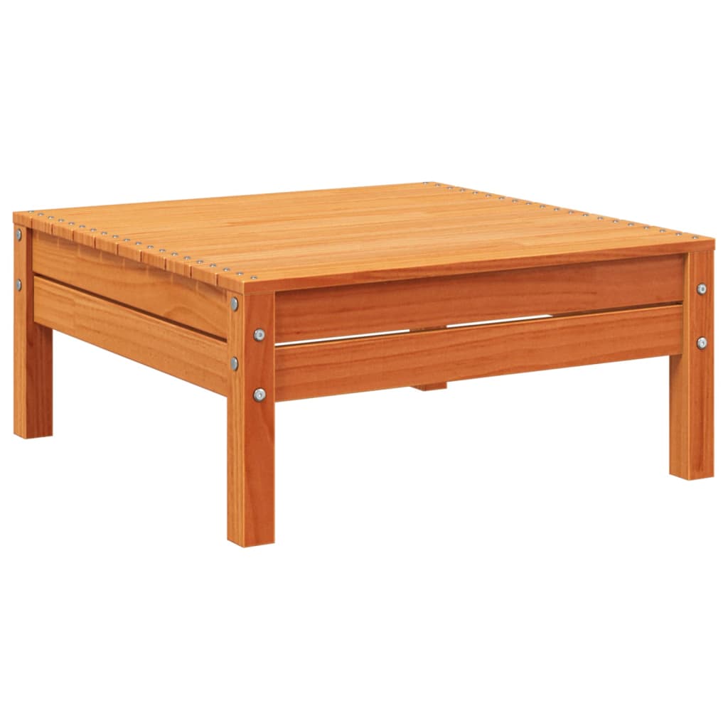 Divano da Giardino a 4 Posti Marrone Cera Legno Massello Pino