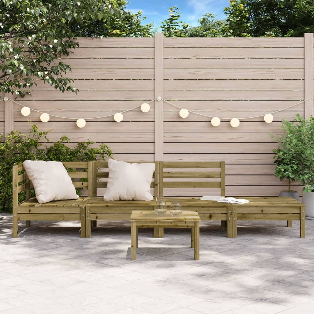 Divano da Giardino a 4 Sedute in Legno Impregnato di Pino | homemem39