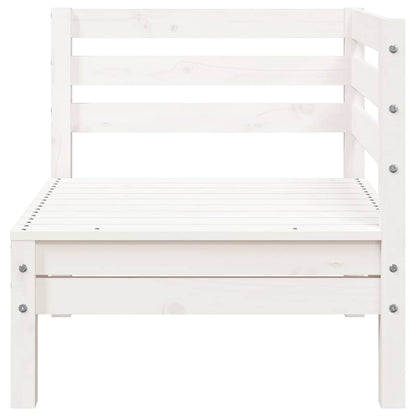 Divano da Giardino 3 Posti con Poggiapiedi Bianco Massello Pino - homemem39