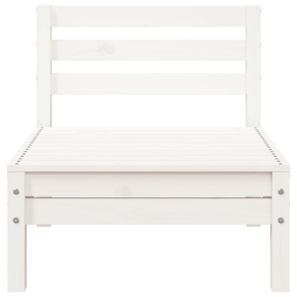 Divano da Giardino 3 Posti con Poggiapiedi Bianco Massello Pino - homemem39