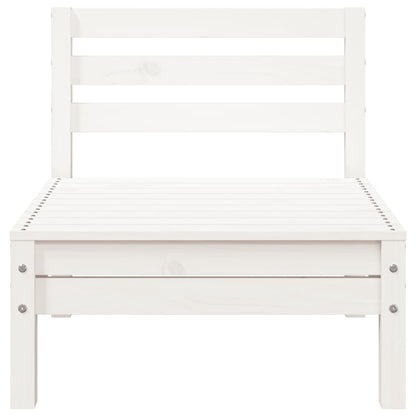 Divano da Giardino 3 Posti con Poggiapiedi Bianco Massello Pino - homemem39