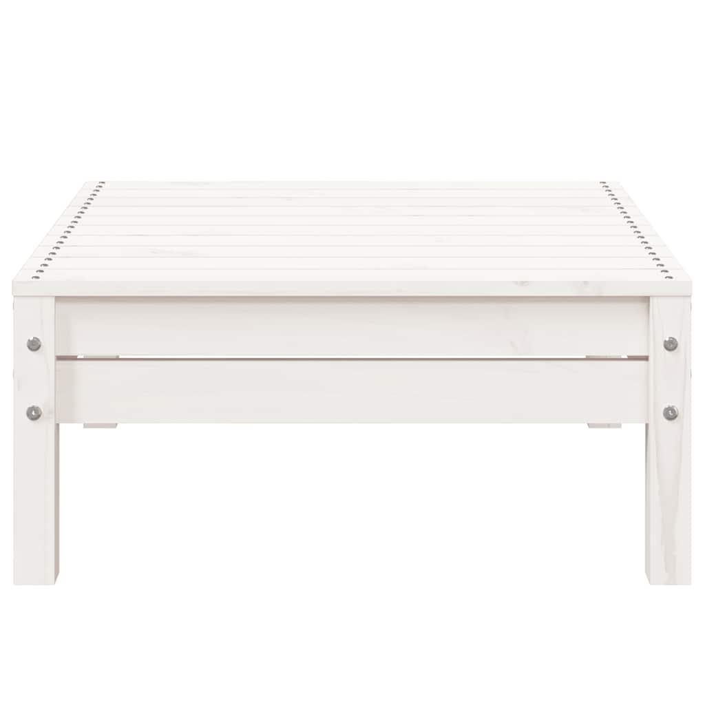 Divano da Giardino 3 Posti con Poggiapiedi Bianco Massello Pino - homemem39