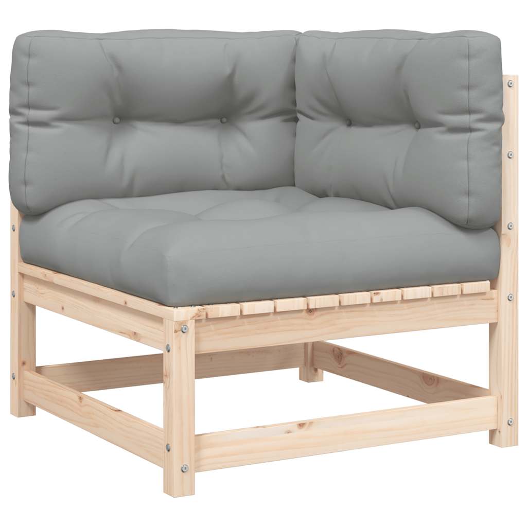 Divano Angolare da Giardino con Cuscini Legno Massello di Pino | homemem39