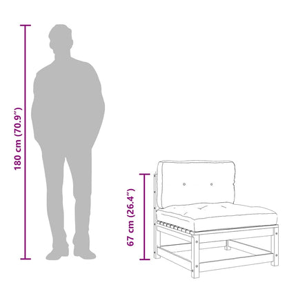 Divano Giardino Senza Braccioli con Cuscini Legno Massello Pino - homemem39