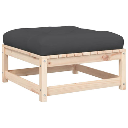 Poggiapiedi da Giardino con Cuscini 2 pz Legno Massello di Pino | homemem39