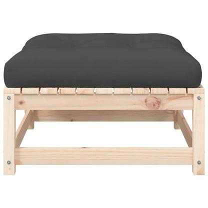 Poggiapiedi da Giardino con Cuscini 2 pz Legno Massello di Pino | homemem39