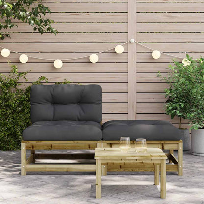 Divano da Giardino Senza Braccioli con Cuscini e Poggiapiedi | homemem39