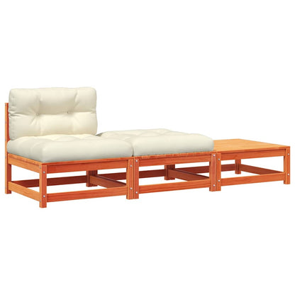 Divano da Giardino Senza Braccioli con Cuscini e Poggiapiedi