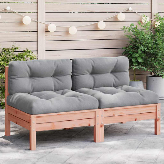 Divani Giardino Senza Braccioli con Cuscini 2 pz Legno Douglas - homemem39
