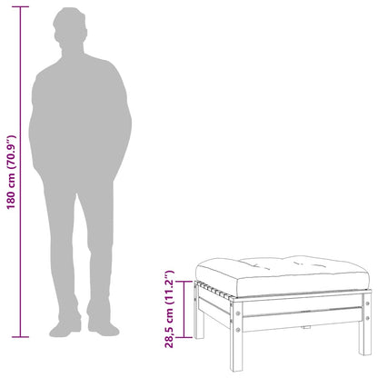 Poggiapiedi Giardino con Cuscini 2 pz Legno Massello di Douglas