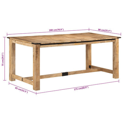 Tavolo da Pranzo 180x90x75 cm in Legno Massello di Mango | homemem39