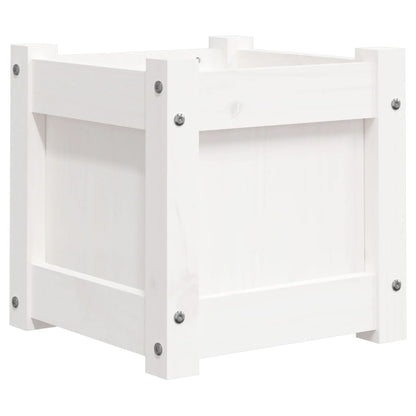 Fioriera da Giardino Bianca 31x31x31 cm Legno Massello di Pino
