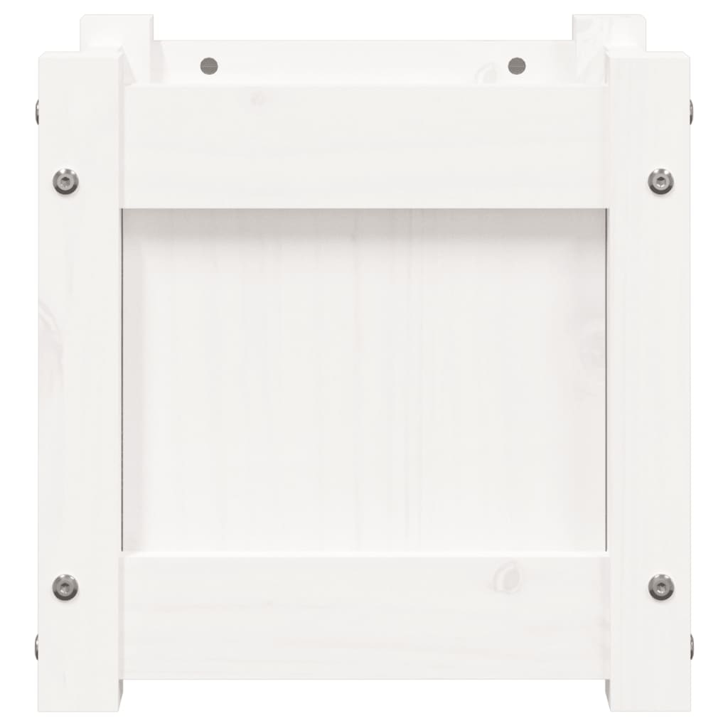 Fioriera da Giardino Bianca 31x31x31 cm Legno Massello di Pino - homemem39