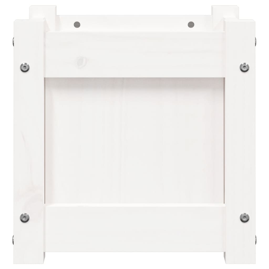 Fioriere da Giardino 2 pz Bianche in Legno Massello di Pino - homemem39