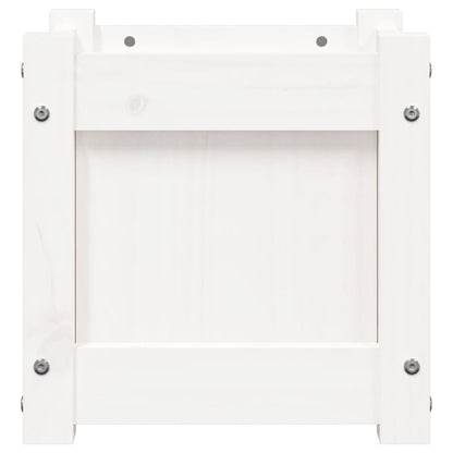 Fioriere da Giardino 2 pz Bianche in Legno Massello di Pino - homemem39