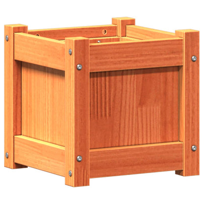 Fioriera Giardino Marrone Cera 31x31x31 cm Legno Massello Pino