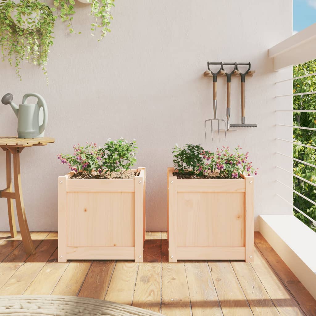 Fioriere da Giardino 2 pz in Legno Massello di Pino | homemem39