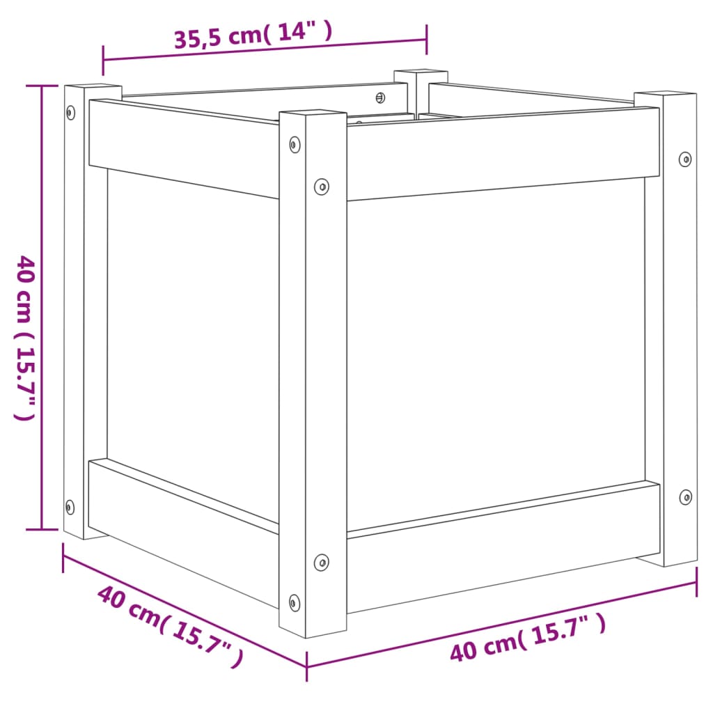Fioriera da Giardino 40x40x40 cm in Legno Massello di Douglas | homemem39