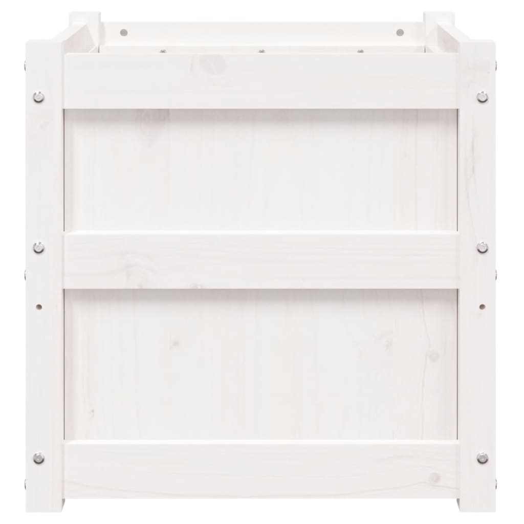 Fioriere da Giardino 2 pz Bianche in Legno Massello di Pino - homemem39