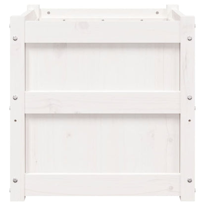 Fioriere da Giardino 2 pz Bianche in Legno Massello di Pino - homemem39