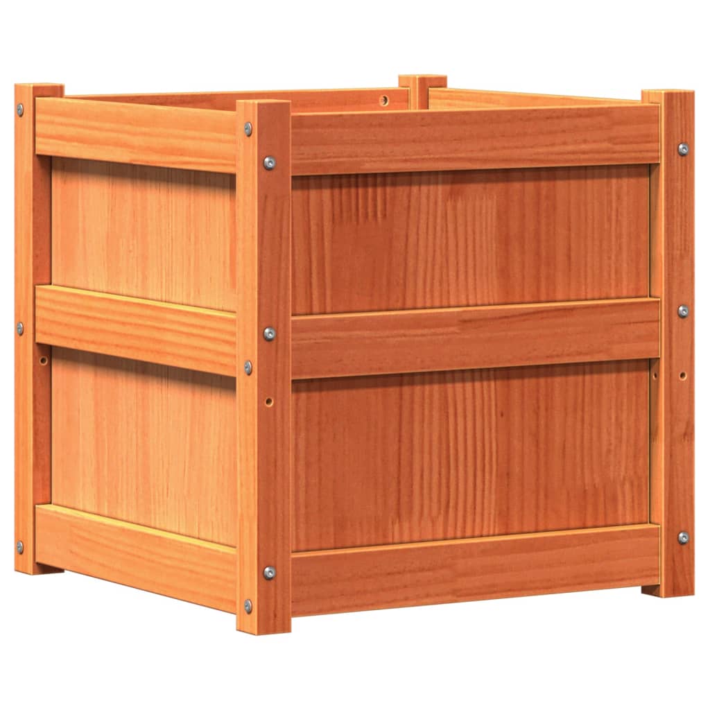 Fioriera Giardino Marrone Cera 50x50x50 cm Legno Massello Pino - homemem39