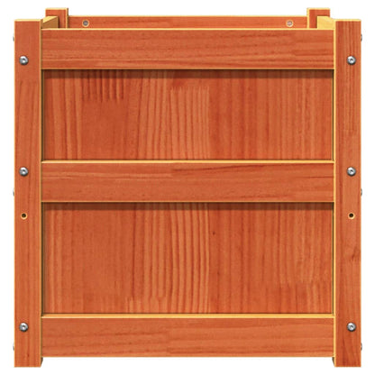 Fioriera Giardino Marrone Cera 50x50x50 cm Legno Massello Pino