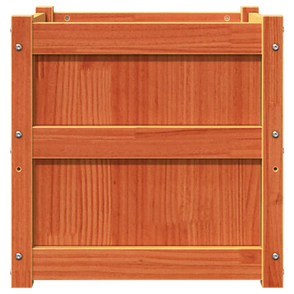 Fioriere da Giardino 2pz Marrone Cera Legno Massello di Pino